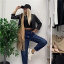 giubbino effetto pellle crop easy